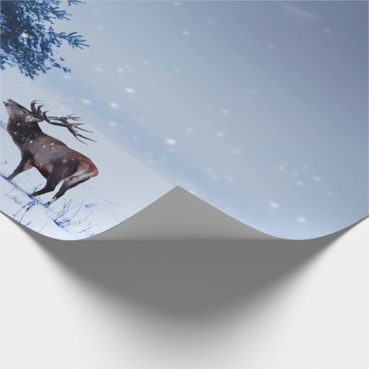 Winterlandschaft in blauer Farbe. Einmaliger Baum Geschenkpapier (Ecke)