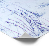 Winterlandschaft in blauer Farbe. Einmaliger Baum Poster (Ecke)