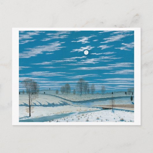 Winterlandschaft in der Mondlichtmalerei Postkarte (Vorderseite)