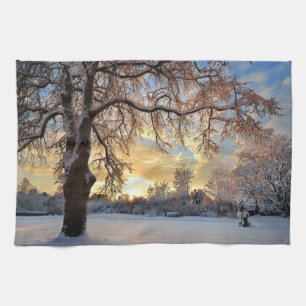 Winterlandschaft in Lettland Küchentuch