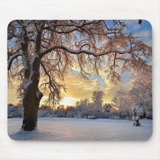 Winterlandschaft in Lettland Mousepad (Vorne)