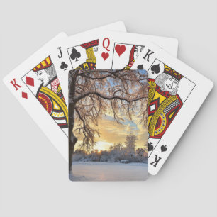 Winterlandschaft in Lettland Spielkarten