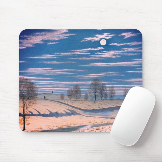 Winterlandschaft in Mondlicht: Mousepad (Mit Mouse)