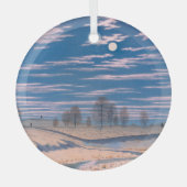 Winterlandschaft in Mondlicht: Ornament Aus Glas (Vorderseite)