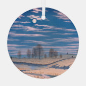 Winterlandschaft in Mondlicht: Ornament Aus Glas (Rückseite)