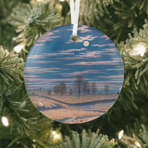 Winterlandschaft in Mondlicht: Ornament Aus Glas