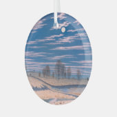 Winterlandschaft in Mondlicht: Ornament Aus Glas (Vorderseite links)