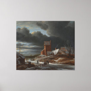Winterlandschaft, Jacob Isaacksz. van Ruisdael, c. Leinwanddruck