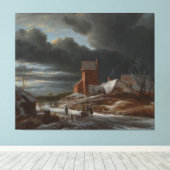 Winterlandschaft, Jacob Isaacksz. van Ruisdael, c. Leinwanddruck (Insitu (Holzboden))