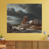 Winterlandschaft, Jacob Isaacksz. van Ruisdael, c. Leinwanddruck (Insitu (Wohnzimmer))