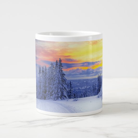 Winterlandschaft Jumbo-Tasse (Vorderseite)