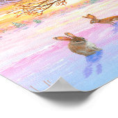 Winterlandschaft Kaninchen Eichenwald Poster (Ecke)