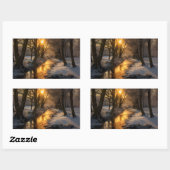 Winterlandschaft (KI generiert) Rechteckiger Aufkleber (Blatt)