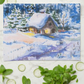 Winterlandschaft Küchentuch (Gefaltet)
