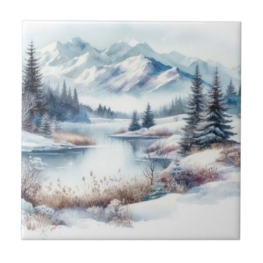 Winterlandschaft Kunst, Dichtung und Musik Fliese (Vorderseite)
