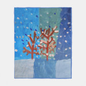 Winterlandschaft "Kunst von Kindern" Fleecedecke (Vorderseite)