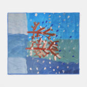 Winterlandschaft "Kunst von Kindern" Fleecedecke (Vorderseite (Horizontal))