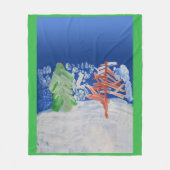 Winterlandschaft "Kunst von Kindern" Fleecedecke (Vorderseite)