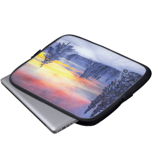 Winterlandschaft Laptopschutzhülle (Vorne Knopf)