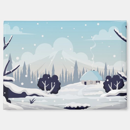 Winterlandschaft Magnet (Vorderseite)