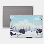 Winterlandschaft Magnet (Vorderseite/Rückseite)