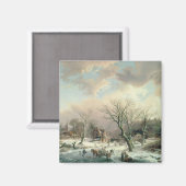 Winterlandschaft Magnet (Vorderseite/Rückseite)