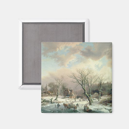 Winterlandschaft Magnet (Vorderseite/Rückseite)