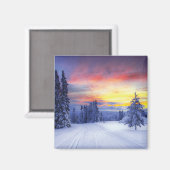 Winterlandschaft Magnet (Vorderseite/Rückseite)