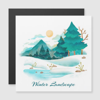 Winterlandschaft Magnetkarte
