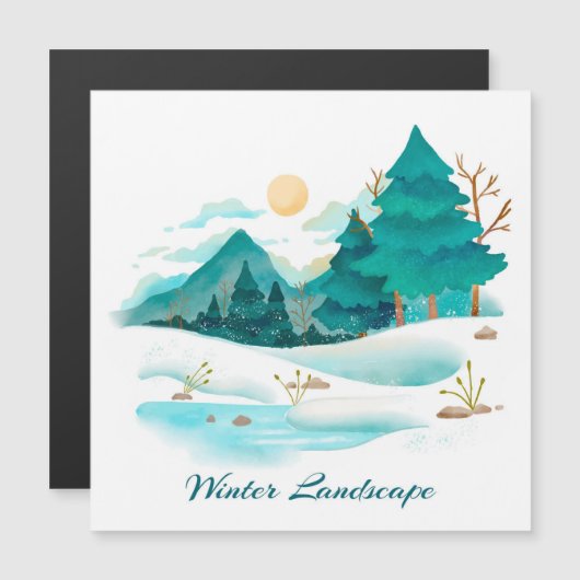 Winterlandschaft Magnetkarte (Vorne/Hinten)