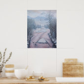 Winterlandschaft Malerei 9 Adler Cheakamus Fluss Poster (Küche)