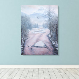 Winterlandschaft Malerei 9 Adler Fluss Print Leinwanddruck