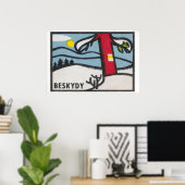 Winterlandschaft Matchbox Kunst Druck, Tschechisch Poster (Heimbüro)
