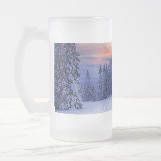 Winterlandschaft Mattglas Bierglas (Links)