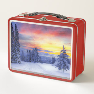 Winterlandschaft Metall Brotdose
