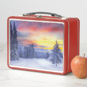 Winterlandschaft Metall Brotdose (Beispiel)
