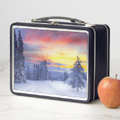 Winterlandschaft Metall Brotdose (Beispiel)