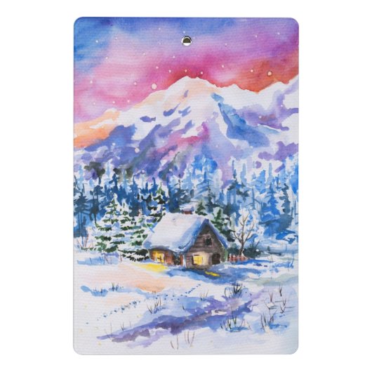 Winterlandschaft Mini Klemmbrett (Rückseite)