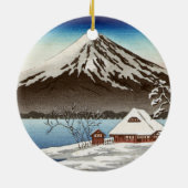 Winterlandschaft mit Ansicht vom Fujisan Keramik Ornament (Hinten)