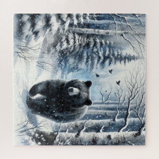 Winterlandschaft mit Bären Puzzle (Horizontal)