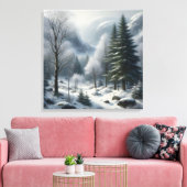 Winterlandschaft mit Bäumen und Schnee Leinwanddruck (Insitu (Wohnzimmer))