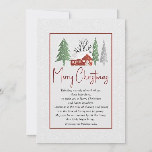 Winterlandschaft mit Bäumen und Schnee Weihnachten (Vorderseite)