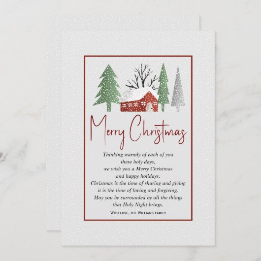 Winterlandschaft mit Bäumen und Schnee Weihnachten (Vorne/Hinten)