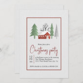 Winterlandschaft mit Bäumen und Schnee Weihnachten Einladung (Vorne/Hinten)