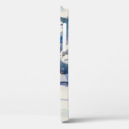 Winterlandschaft mit Bergdorf bedeckt mit Case-Mate iPhone Hülle (Rückseite / Links)