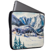 Winterlandschaft mit Bergdorf bedeckt mit Laptopschutzhülle (Vorne Rechts)