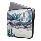 Winterlandschaft mit Bergdorf bedeckt mit Laptopschutzhülle (Vorderseite Links)