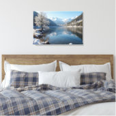 Winterlandschaft mit Bergsee Leinwanddruck (Insitu (Schlafzimmer))