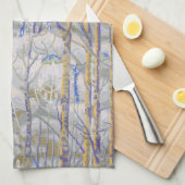 Winterlandschaft mit Birkenwald im Schnee Geschirrtuch (Viertel Falte)