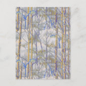 Winterlandschaft mit Birkenwald im Schnee Postkarte (Vorderseite)